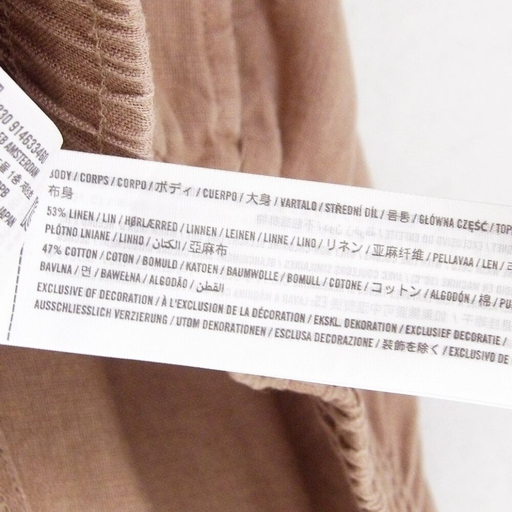 Abercrombie & Fitch Linen Cotton Wide Leg Crop Pull On Pants M Camel Tan Comfy - Picture 7 of 11